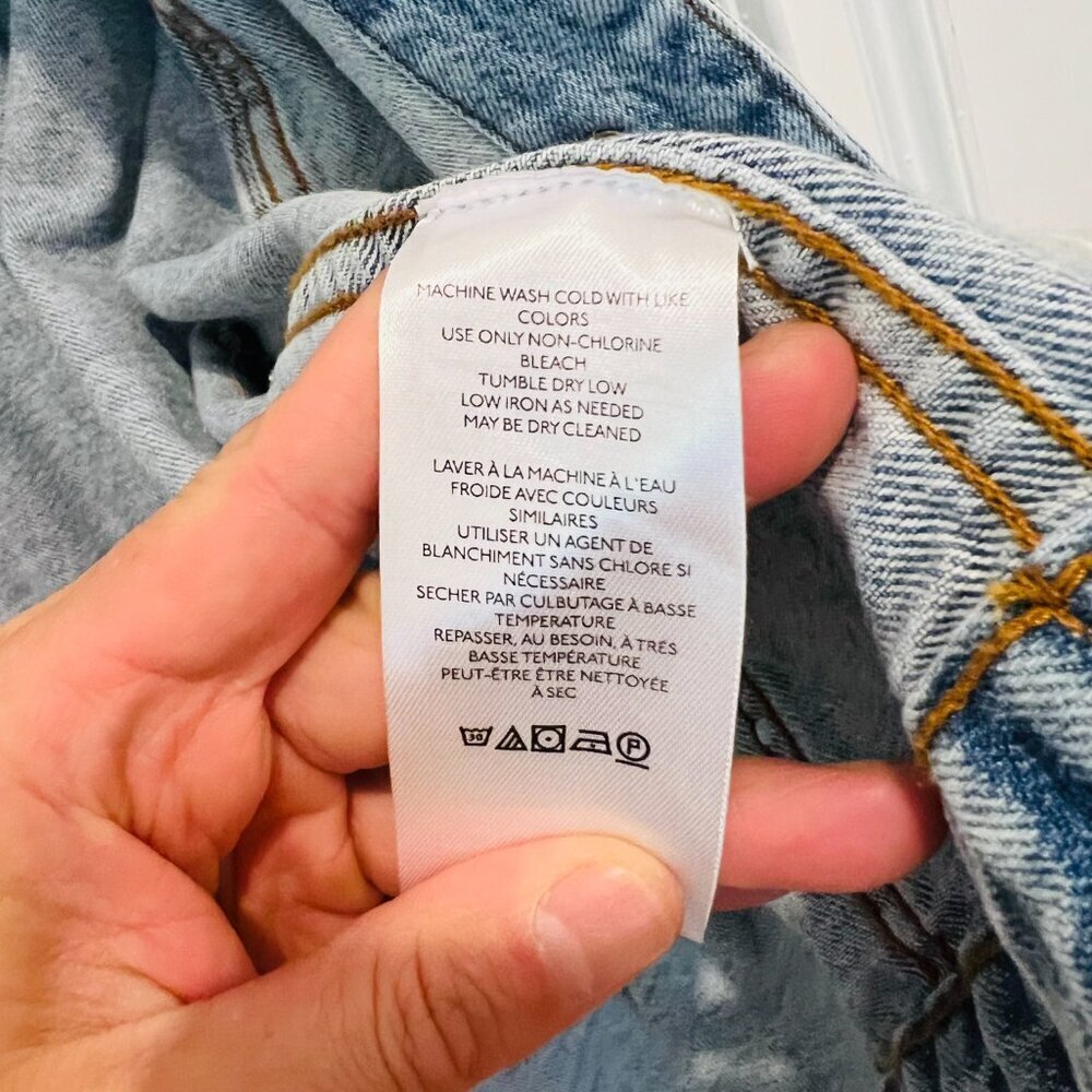 Free People Women's Denim Jacket Blue Cotton Blend Rumors Size L - We The Free - Picture 12 of 16